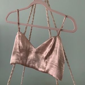 Metallic pink crop top